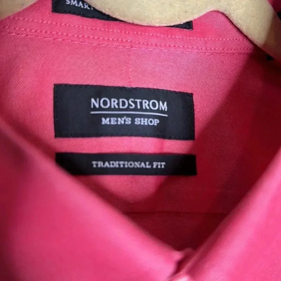 Nordstrom Red Button Down Casual Shirt wrinkle free - Picture 6 of 10